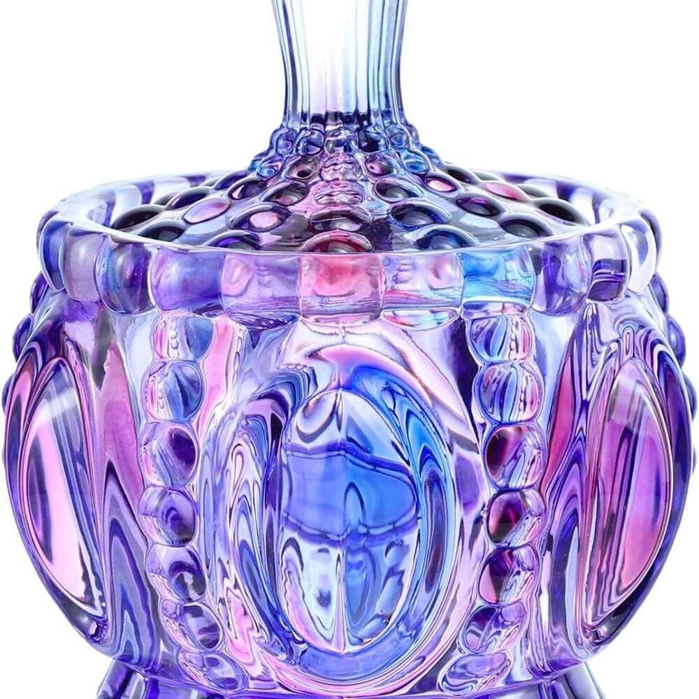Royal Embossed Clear Glass Apothecary Jar With Lids, Candy Jar Containers Weddin